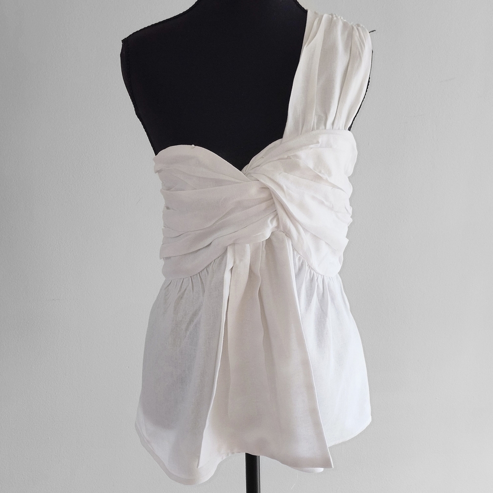 NWT INC International Concepts White Draped Blouse